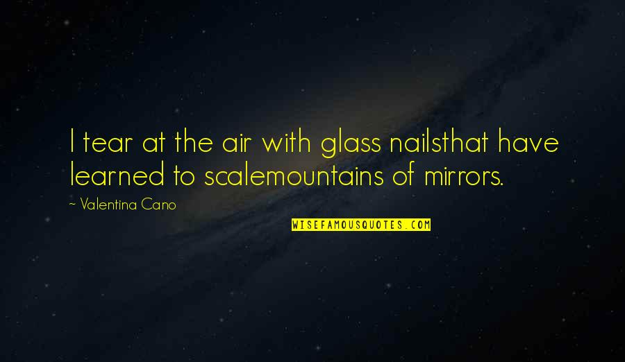 Cano Quotes By Valentina Cano: I tear at the air with glass nailsthat