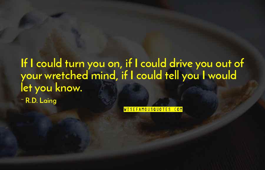 Canopied Quotes By R.D. Laing: If I could turn you on, if I