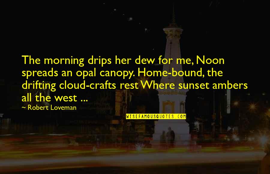 Canopy Quotes By Robert Loveman: The morning drips her dew for me, Noon