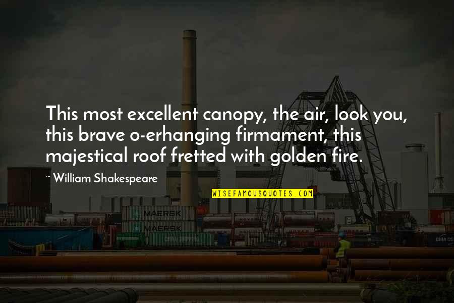 Canopy Quotes By William Shakespeare: This most excellent canopy, the air, look you,