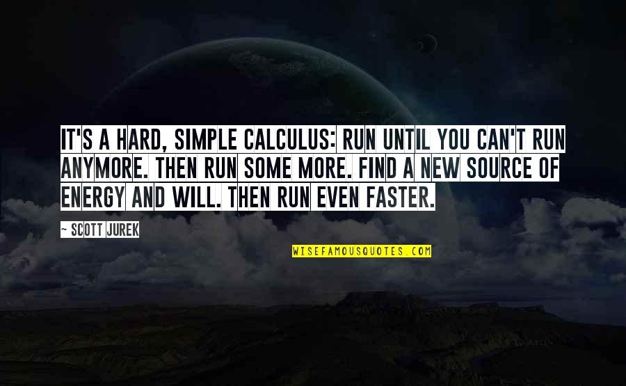 Can't Anymore Quotes By Scott Jurek: It's a hard, simple calculus: Run until you