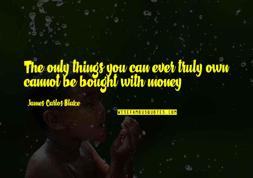 Can't Be Bought Quotes By James Carlos Blake: The only things you can ever truly own