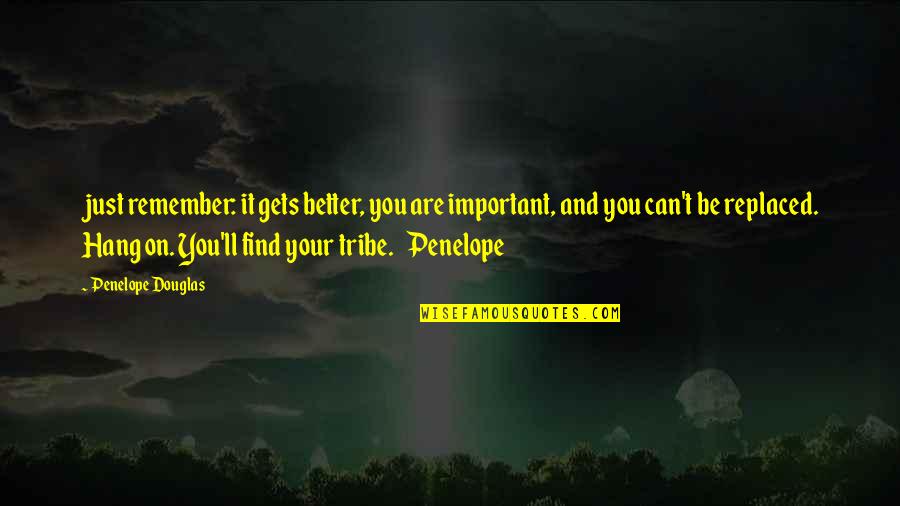 Can't Be Replaced Quotes By Penelope Douglas: just remember: it gets better, you are important,