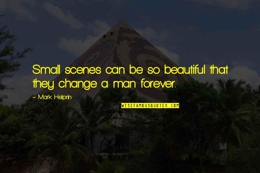 Can't Change A Man Quotes By Mark Helprin: Small scenes can be so beautiful that they
