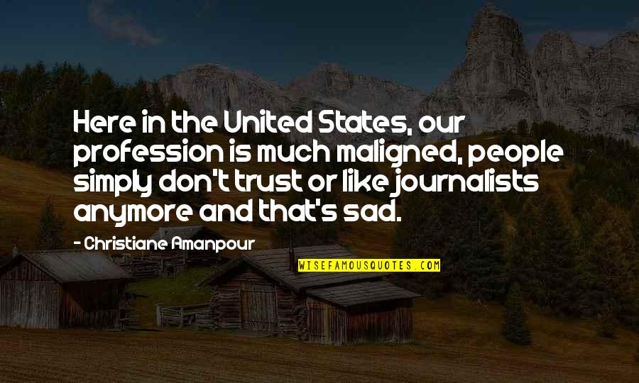 Can't Change Feelings Quotes By Christiane Amanpour: Here in the United States, our profession is