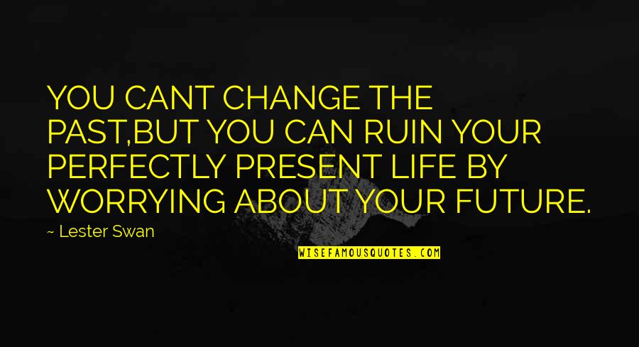 Cant Change It Quotes By Lester Swan: YOU CANT CHANGE THE PAST,BUT YOU CAN RUIN
