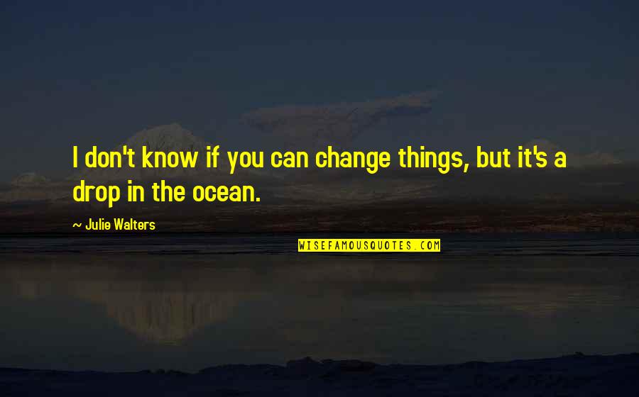 Can't Change Things Quotes By Julie Walters: I don't know if you can change things,