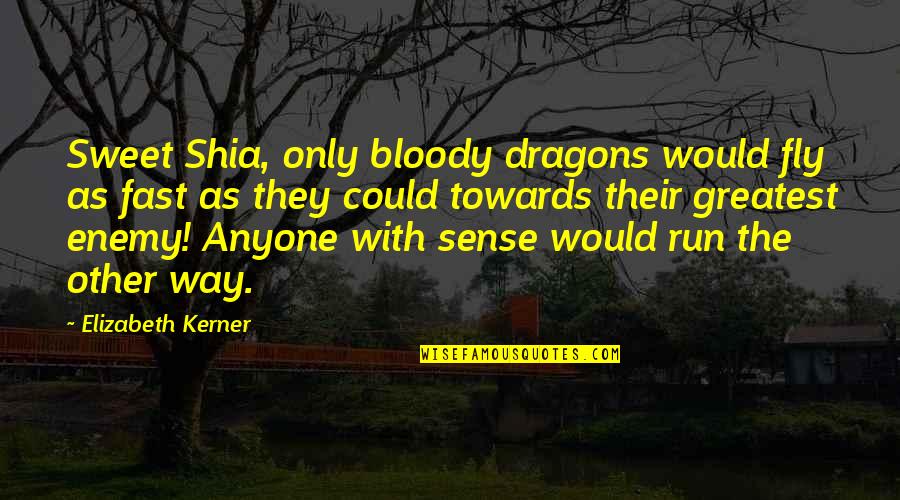 Can't Cry Anymore Quotes By Elizabeth Kerner: Sweet Shia, only bloody dragons would fly as Can't Cry Anymore Quotes By Elizabeth Kerner: Sweet Shia, only bloody dragons would fly as
