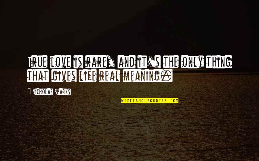 Can't Describe My Feelings Quotes By Nicholas Sparks: True love is rare, and it's the only Can't Describe My Feelings Quotes By Nicholas Sparks: True love is rare, and it's the only
