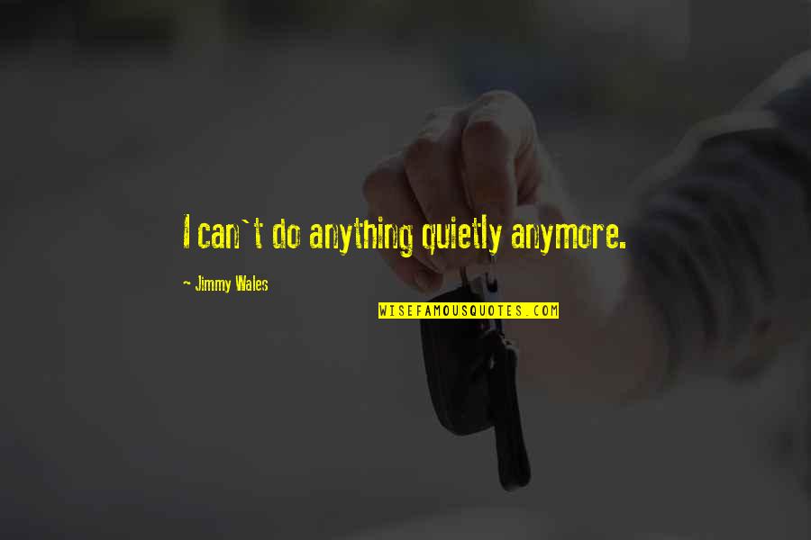 Can't Do Anymore Quotes By Jimmy Wales: I can't do anything quietly anymore.