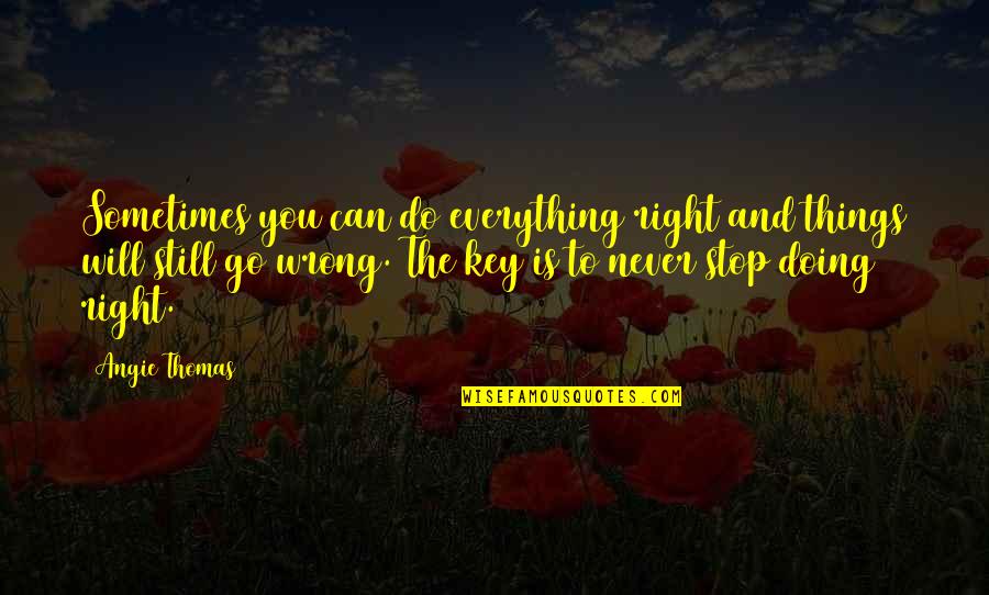 Can't Do Right For Doing Wrong Quotes By Angie Thomas: Sometimes you can do everything right and things