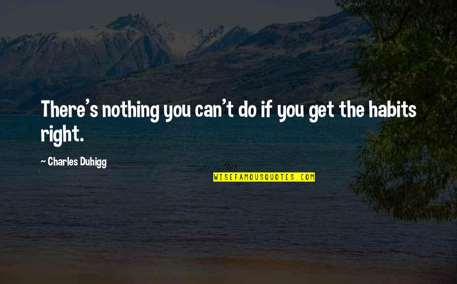 Can't Do Right Quotes By Charles Duhigg: There's nothing you can't do if you get