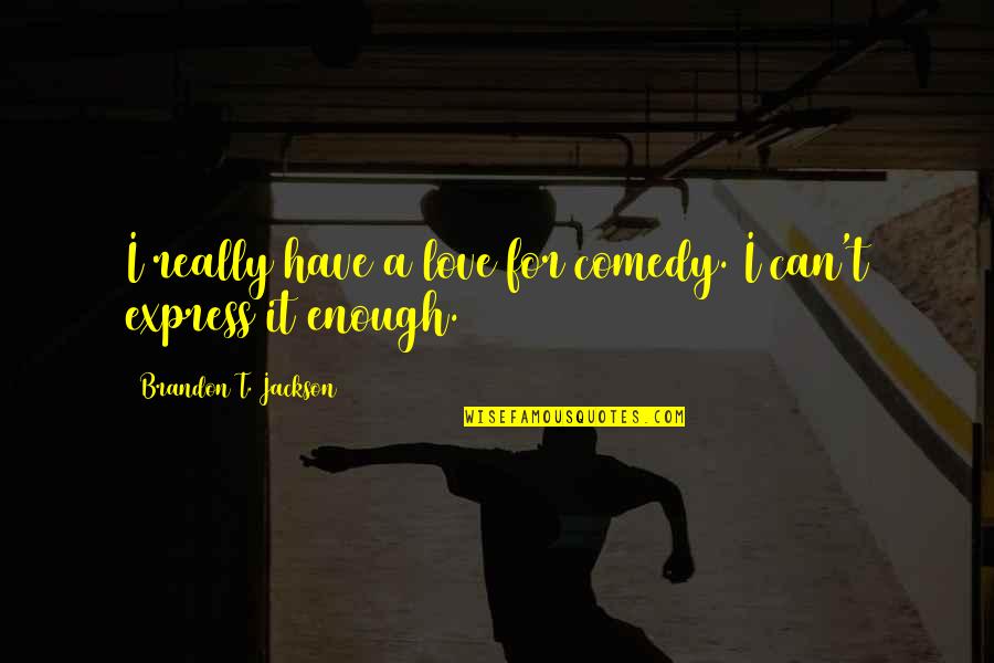 Can't Express My Love Quotes By Brandon T. Jackson: I really have a love for comedy. I