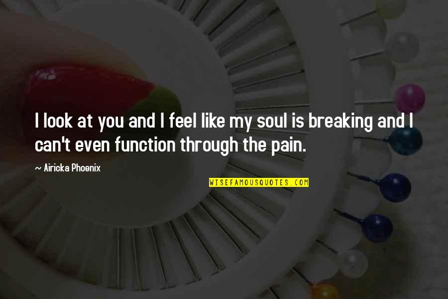 Can't Feel Pain Quotes By Airicka Phoenix: I look at you and I feel like