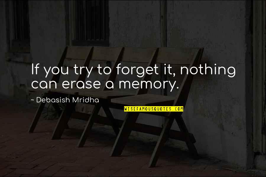 Can't Forget You Ever Quotes By Debasish Mridha: If you try to forget it, nothing can