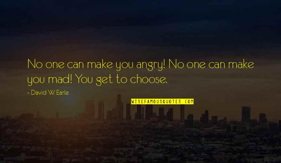 Can't Get Angry Quotes By David W. Earle: No one can make you angry! No one