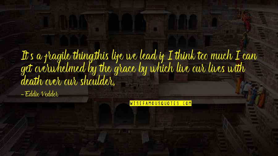 Can't Get Over It Quotes By Eddie Vedder: It's a fragile thing,this life we lead if