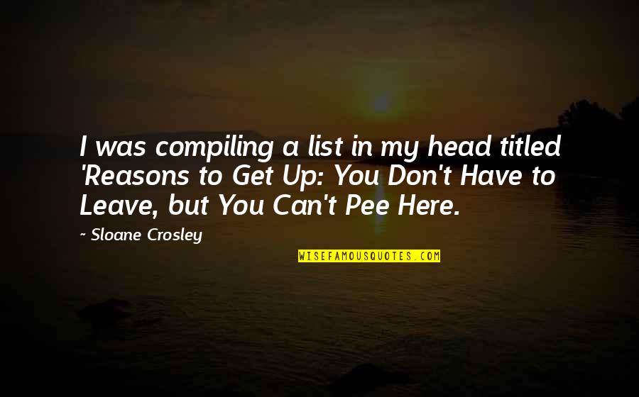 Can't Get Up Quotes By Sloane Crosley: I was compiling a list in my head