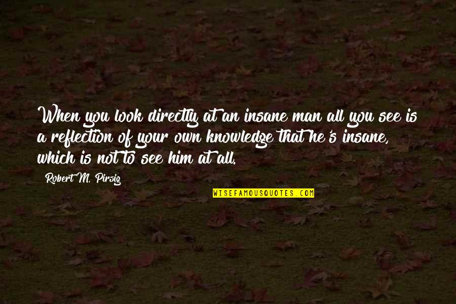 Can't Go A Day Without Thinking About You Quotes By Robert M. Pirsig: When you look directly at an insane man