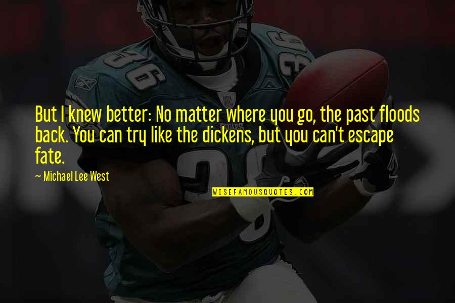 Can't Go Back To The Past Quotes By Michael Lee West: But I knew better: No matter where you