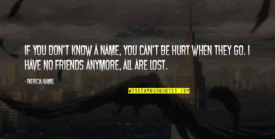 Can't Go On Anymore Quotes By Patricia Hamill: If you don't know a name, you can't