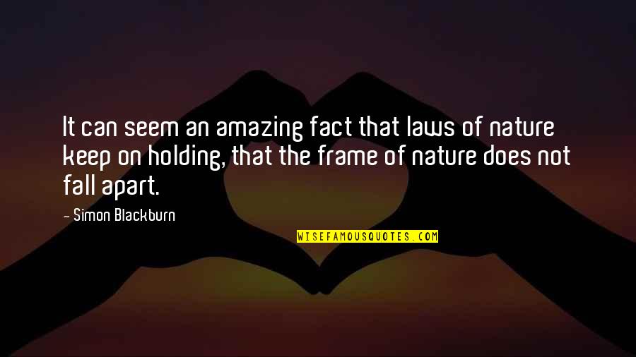 Can't Keep Holding On Quotes By Simon Blackburn: It can seem an amazing fact that laws