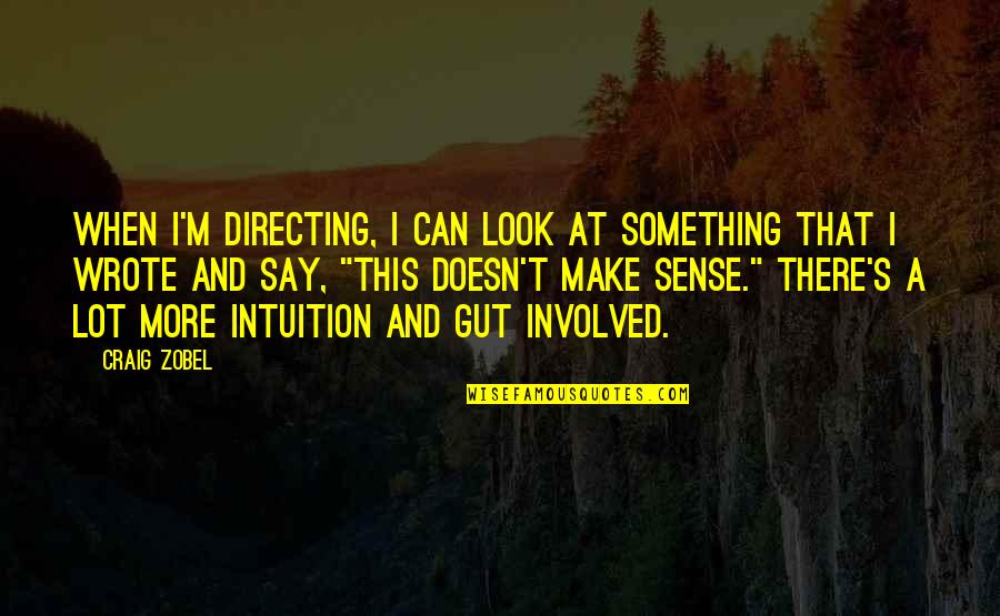 Can't Make Sense Quotes By Craig Zobel: When I'm directing, I can look at something