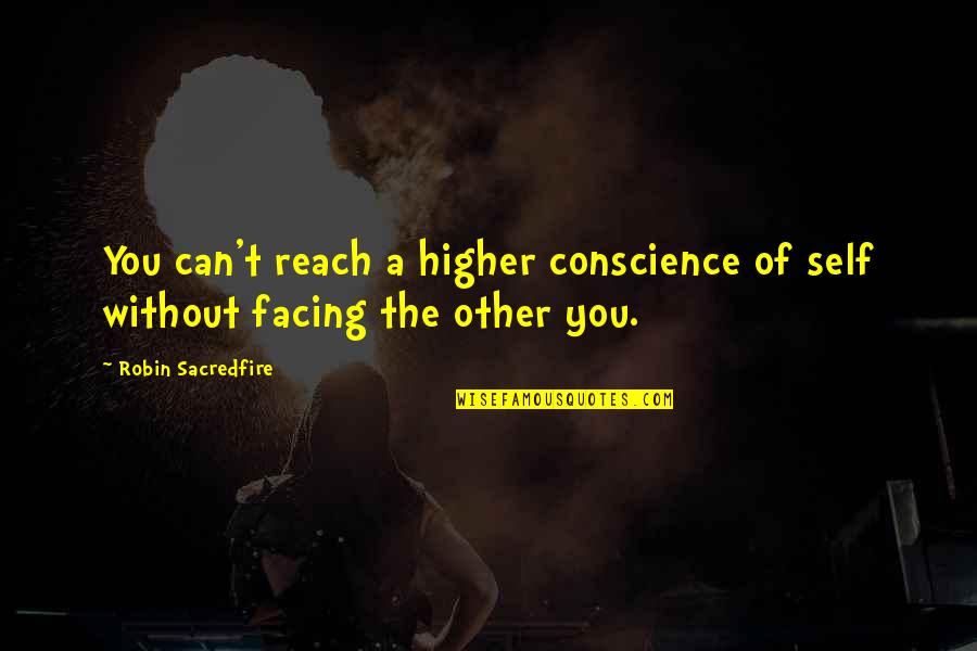 Can't Reach Quotes By Robin Sacredfire: You can't reach a higher conscience of self