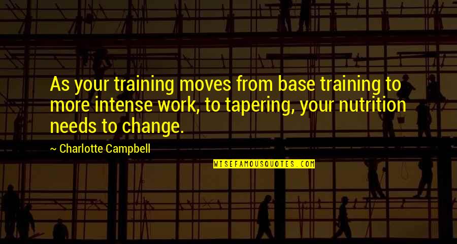 Cant Satisfy Her Quotes By Charlotte Campbell: As your training moves from base training to