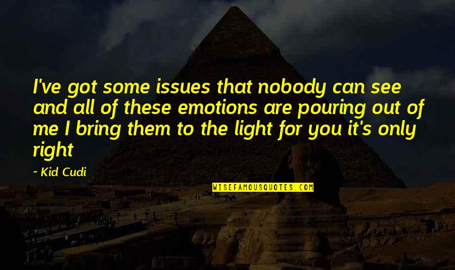 Can't See The Light Quotes By Kid Cudi: I've got some issues that nobody can see