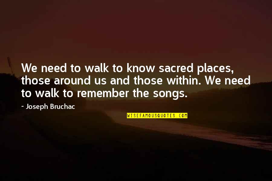 Can't Sleep Short Quotes By Joseph Bruchac: We need to walk to know sacred places,