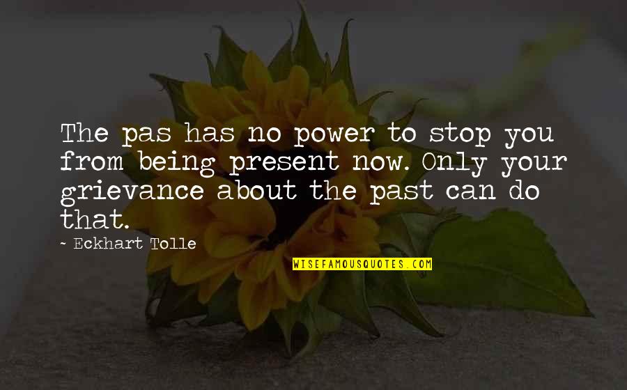 Can't Stop Now Quotes By Eckhart Tolle: The pas has no power to stop you