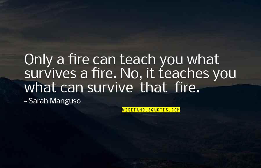 Can't Survive Quotes By Sarah Manguso: Only a fire can teach you what survives