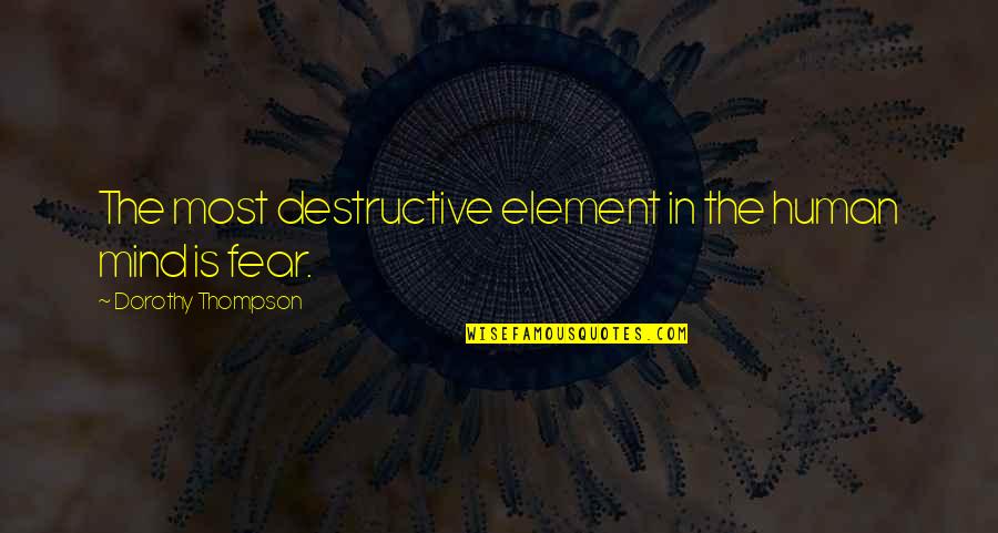 Cant Take This Pain Anymore Quotes By Dorothy Thompson: The most destructive element in the human mind Cant Take This Pain Anymore Quotes By Dorothy Thompson: The most destructive element in the human mind