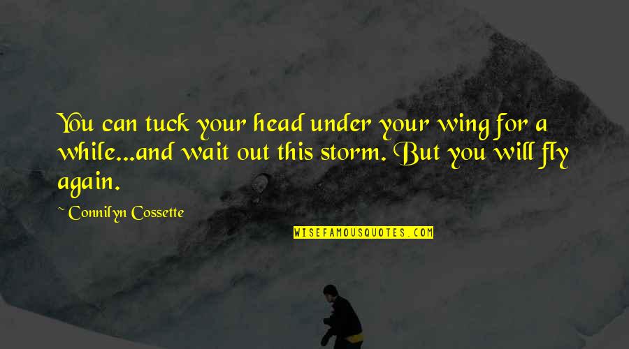 Can't Wait To Be With You Again Quotes By Connilyn Cossette: You can tuck your head under your wing
