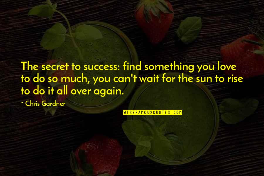 Can't Wait To Find Love Quotes By Chris Gardner: The secret to success: find something you love