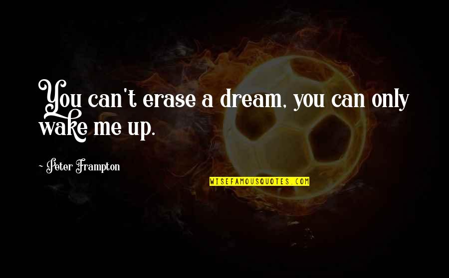 Can't Wake Up Quotes By Peter Frampton: You can't erase a dream, you can only