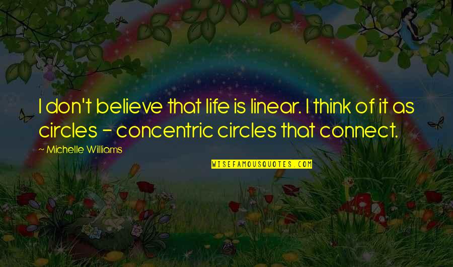 Cantabrigian Quotes By Michelle Williams: I don't believe that life is linear. I Cantabrigian Quotes By Michelle Williams: I don't believe that life is linear. I