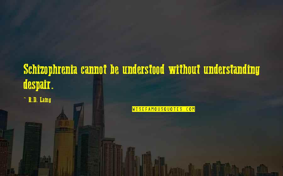 Cantajuegos 2 Quotes By R.D. Laing: Schizophrenia cannot be understood without understanding despair.