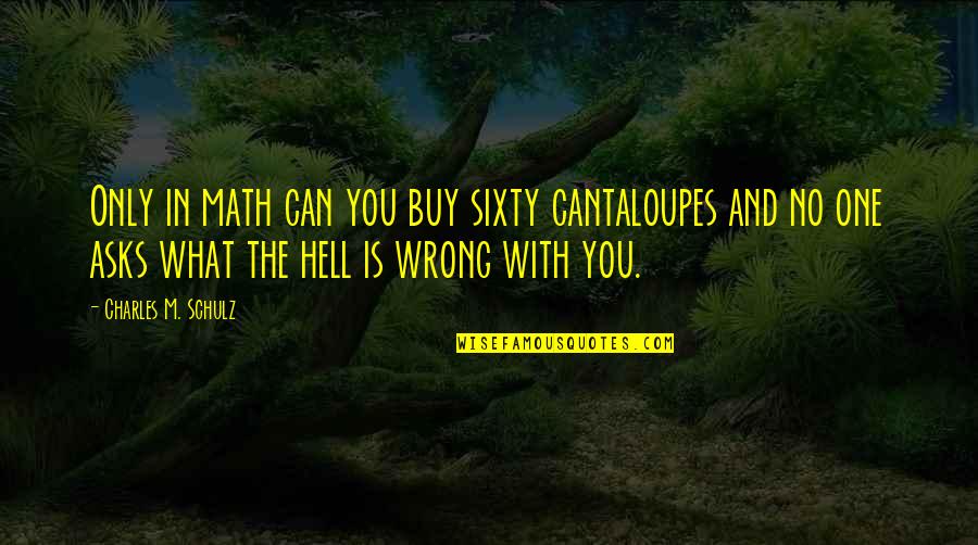 Cantaloupes Quotes By Charles M. Schulz: Only in math can you buy sixty cantaloupes