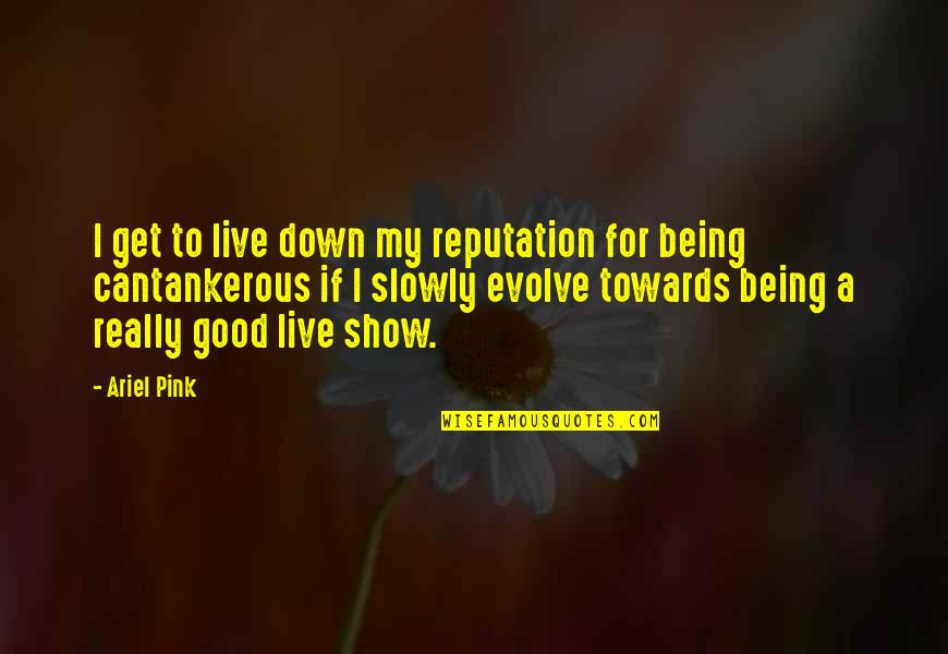 Cantankerous Quotes By Ariel Pink: I get to live down my reputation for
