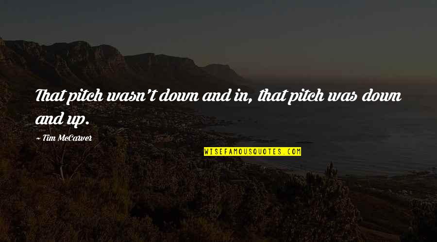 Cantele Chardonnay Quotes By Tim McCarver: That pitch wasn't down and in, that pitch Cantele Chardonnay Quotes By Tim McCarver: That pitch wasn't down and in, that pitch
