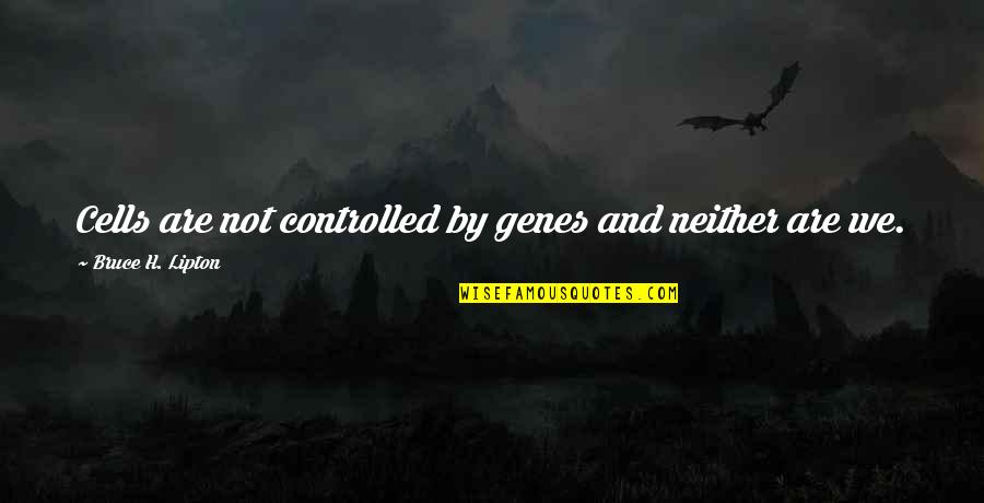 Cantinas Hilda Quotes By Bruce H. Lipton: Cells are not controlled by genes and neither Cantinas Hilda Quotes By Bruce H. Lipton: Cells are not controlled by genes and neither