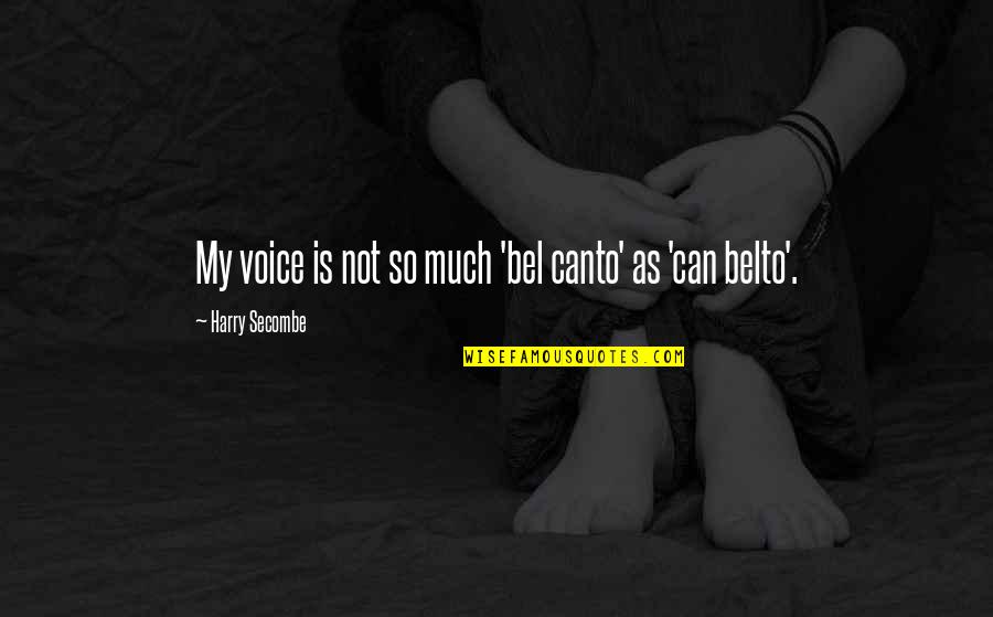 Canto Quotes By Harry Secombe: My voice is not so much 'bel canto' Canto Quotes By Harry Secombe: My voice is not so much 'bel canto'