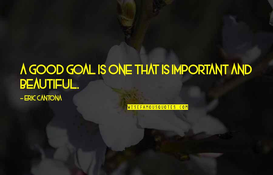 Cantona Eric Quotes By Eric Cantona: A good goal is one that is important Cantona Eric Quotes By Eric Cantona: A good goal is one that is important