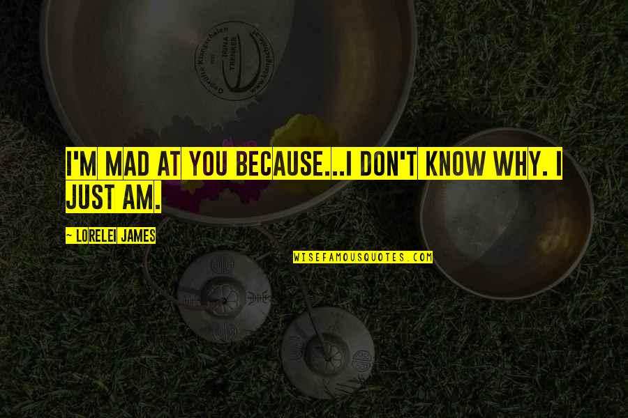 Canudos Quotes By Lorelei James: I'm mad at you because...I don't know why. Canudos Quotes By Lorelei James: I'm mad at you because...I don't know why.