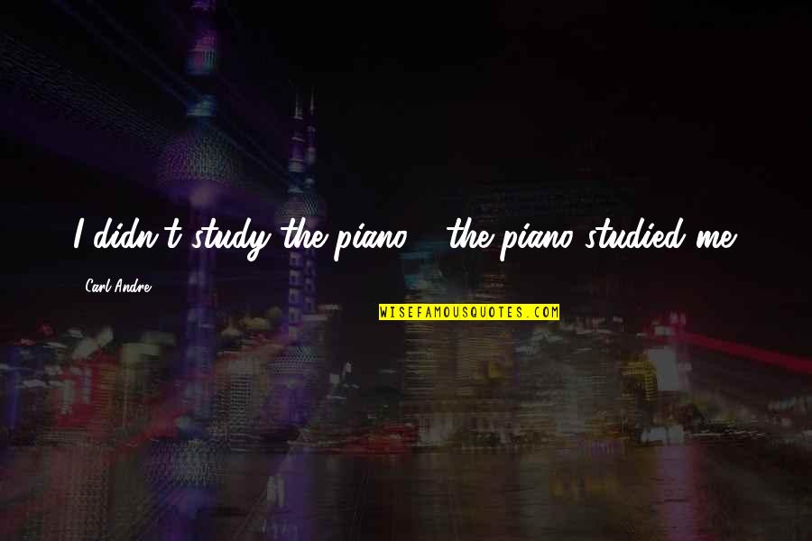 Canvas Australia Quotes By Carl Andre: I didn't study the piano - the piano