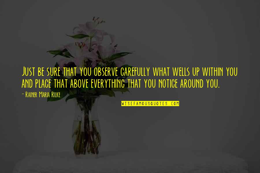 Canvas Prints With Motivational Quotes By Rainer Maria Rilke: Just be sure that you observe carefully what