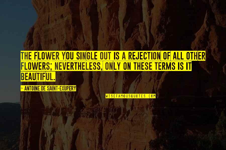 Canvases With Quotes By Antoine De Saint-Exupery: The flower you single out is a rejection