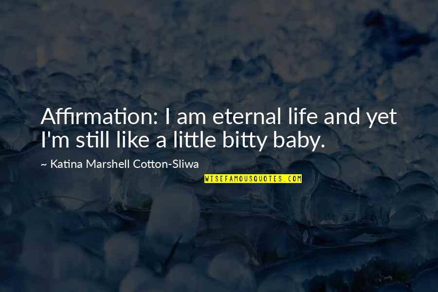 Canvassers Wanted Quotes By Katina Marshell Cotton-Sliwa: Affirmation: I am eternal life and yet I'm